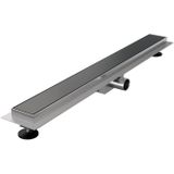 Brauer Douchegoot - 100x7.5cm - vloerflens - tegelinlegrooster omkeerbaar - RVS - geborsteld gunmetal DR-MRF100GM