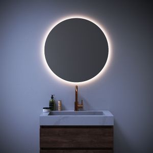 Saniclass Eclipse Spiegel - 80x80x3.5cm - verlichting - geborsteld Aluminium SP-EC80