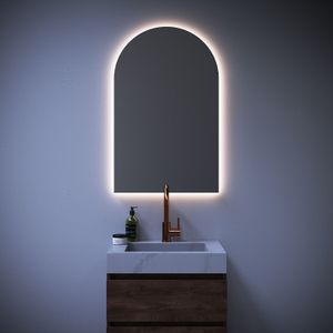 Spiegel sanitop halfrond arch 60x95 cm incl led verlichting dimbaar