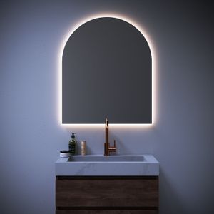 Spiegel sanitop halfrond arch 80x95 cm incl led verlichting dimbaar