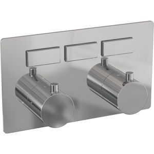 Brauer Chrome Edition 3-weg Inbouwthermostaat Met Drukknoppen - Chroom - Kranen - Douchekranen - Inbouw Douchekranen - 8720724508157