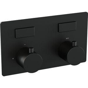 Black Edition inbouwthermostaat met drukknoppen mat zwart