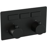 Brauer Black Edition 3-weg inbouwthermostaat met drukknoppen - mat zwart