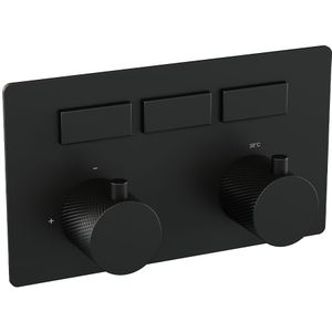 BRAUER Black Carving - 3 functies - inbouwthermostaat - drukknoppen - in/afbouwdelen - zwart mat 5-S-158
