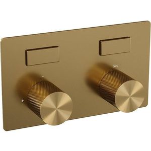 BRAUER Gold Carving - 2 functies - inbouwthermostaat - drukknoppen - in/afbouwdelen - goud geborsteld PVD 5-GG-157