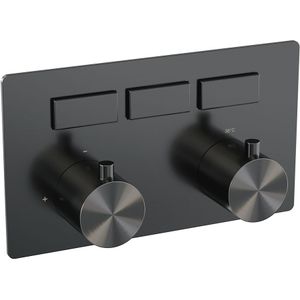 BRAUER gunmetal Edition - 3 functies - inbouwthermostaat - drukknoppen - in/afbouwdelen - gunmetal geborsteld PVD 5-GM-156