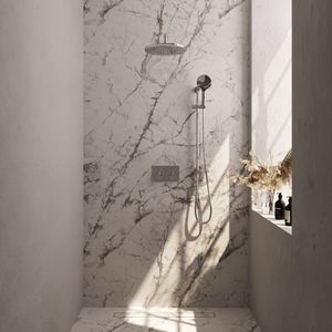 Brauer Chrome Edition Thermostatische Inbouw Regendouche Met Drukknoppen SET 70 Met 30 Cm Douchekop En Gebogen Muurarm En 3-standen Handdouche En