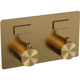 Gold Edition thermostatische inbouw badkraan SET 03 incl. badvulcombinatie en staaf handdouche - Goud geborsteld PVD