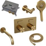 BRAUER - Gold Carving - Thermostatische Inbouw Badkraan - Goud Geborsteld PVD