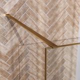 Brauer Frame Inloopdouche 120x200cm Met Muurprofiel Omkaderd - Goud Geborsteld - Veiligheidsglas - Douche - Douchewanden - Inloopdouche - Vaste Wand - 8720724515087