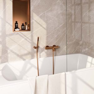Opbouwset Bad- en Douchekraan Brauer Copper Edition Thermostatisch Met Wandhouder Geborsteld Koper