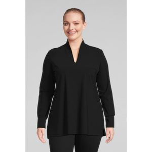 Plus Basics Top van Travelstof Zwart