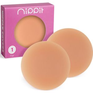 Nippit 2 stuks nipple covers - Zelfklevende tepelplakkers - Siliconen tepelstickers - Herbruikbaar - Cappuccino - Bh accessoires