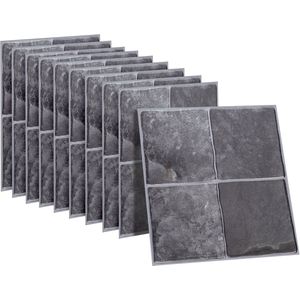 Dekorix plaktegels - Set van 10 zelfklevende tegels - Tegelstickers - Keuken - Badkamer - 23*23cm - Grijs