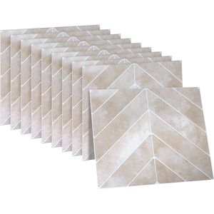 Dekorix - Plaktegels - Beige - Set van 10 Zelfklevende Tegels - 29x23cm