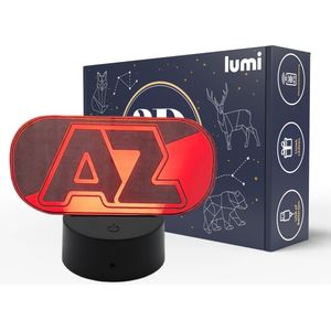 Lumi 3D Nachtlamp - 16 kleuren - AZ Alkmaar - Voetbal - LED Illusie - Bureaulamp - Sfeerlamp - Dimbaar - USB of Batterijen - Afstandsbediening - Cadeau