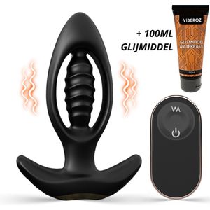 Viberoz Ryan – Vibrerende Buttplug – Met Afstandsbediening – Sex Toys Voor Mannen en Vrouwen – Sexspeeltjes Voor Koppels- 9 Vibratie Standen - Anaal Vibrator – Anal Dildo – Zwart - Erotiek