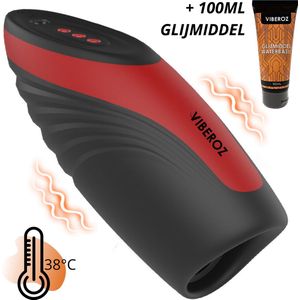 Viberoz Top G - Masturbator met Warmtefunctie & 9 Vibratie Standen – Sex Toys Voor Mannen – Automatische Blowjob Simulator – Pocket Pussy - Cadeau voor Man