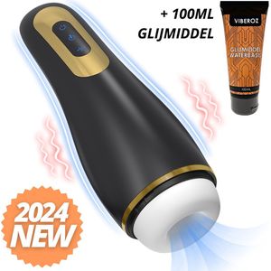 Viberoz Sloppy Toppy 2.0 - Automatische Blowjob Simulator - 9 Vibratie Standen - 5 Zuigstanden - Vibrerende Masturbator Voor Mannen - Elektrisch - Oplaadbaar - Waterdicht - Sex Toys - Penis Stimulator - Kunstvagina - Cadeau Tip