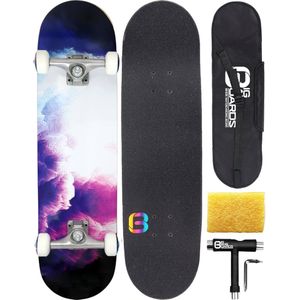 Big Bang Boards® PRO Nebula Edition – Skateboard Inclusief Skateboard Tas, Cleaner & Skate Tool – Skateboard Jongens – Skateboard Meisjes – Skateboard – Skateboard Volwassenen – Deck – Skate