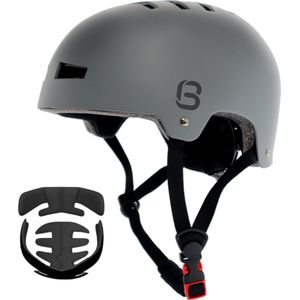 Big Bang Gear Matte Grey L Helm voor Volwassenen & Kinderen – Skate Helm Kinderen – Skate Helm – Helm Kind – Skate Helm Kind – Helmet – Helmen – Fietshelm Kinderen, Sporthelm, Mannen, Heren – Jongens – Meisjes – Volwassenen – Kinderen