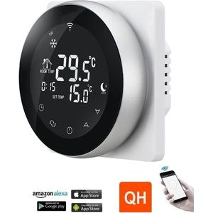 Quality Heating - Elektrische vloerverwarming thermostaat - PRF-80 - Wifi Google Home Amazon Alexa Compatible - Universeel - Programmeerbaar -