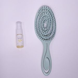 Aurgan Ovaal Antiklit haarborstel - Turqoise - inclusief 10 ml arganolie - anti klit - alle haarstijlen