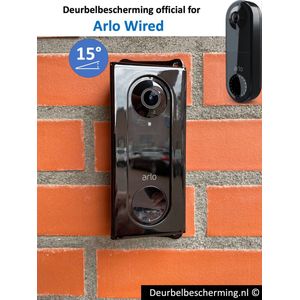 Deurbelbescherming Arlo Wired 15° graden - RVS Zwart (anti-diefstal cover - videodeurbel bescherming - videodeurbel beschermer - videodeurbel hoes - videodeurbel cover - beveiligingscamera beschermer)