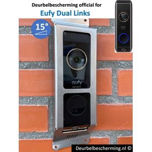 Deurbelbescherming Eufy Dual 2 Pro 15° graden Links - Montage Links - RVS zilver (anti-diefstal cover - videodeurbel bescherming - videodeurbel beschermer - videodeurbel hoes - videodeurbel cover - beveiligingscamera beschermer nr.42)