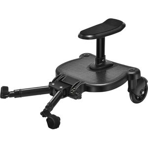 ADSafety Meerijdplankje Universeel – Voor Kinderwagen/Buggy - Met Zitje - Onderweg - Verstelbaar – Zwart