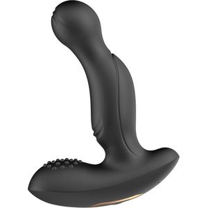 Galesto ONIX BUTT PLUG - 2-in-1 Buttplug - Voor Mannen en Vrouwen - Vibreert en Stoot – 10 Vibratie Standen – Zwarte Siliconen buttplug – Clitoris en Prostaat Stimulatie – Intense Sex Orgasme – Anale Stimulatie – Anale Seksspeeltjes – G-spot Vibrator