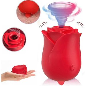 De Rode Roos - Zuigvibrator met intense zuigkracht - 6 verschillende standen - Clitoris stimulator - Seksspeeltje - Sex toy - Discrete verzending - masturbatie - waterproof design - seksspeeltje - zuigspeeltje - roterende bewegingen - genot