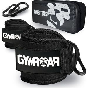 Gymroar Ankle Strap Fitness - Enkelband Fitness - Ankle Cuff Strap - Incl. Opberghoes & 2x Clips - Zwart