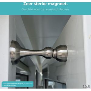 Kierr® Stop 300 - zeer sterke magnetische Deurstopper - Zonder Boren en Schroeven - Blinde Montage - Zelfklevend - Ook voor Kunststof Deuren