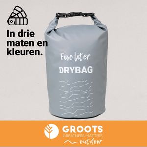 Groots 5L Drybag Grijs - Waterdichte Tas & Waterdichte Sporttas in één - Duurzaam PVC voor Zwemmen, Raften en Outdoor Avonturen