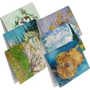 Wenskaarten set Van Gogh - 12 dubbele kaarten met enveloppen - zonder boodschap - Extra stevige kaarten met UV-lak