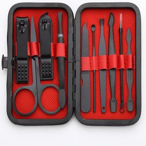 Manicureset / Pedicureset met Lederen Opbergetui - 11 Delig - Pedicure Set - Manicure Set - Manicure Sets - Pedicure Sets - Verzorging - Zwart