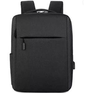 Manks Zwarte minimalistisch laptop rugzak - 20 Liter - Rugzak met Laptopvak voor naar school of werk - Geschikt tot 15.6 inch Laptops