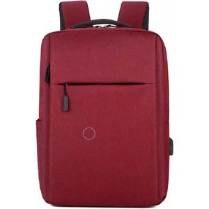 Manks Rode minimalistisch laptop rugzak - 20 Liter - Rugzak met Laptopvak voor naar school of werk - Geschikt tot 15.6 inch Laptops | Gerecycled Polyester