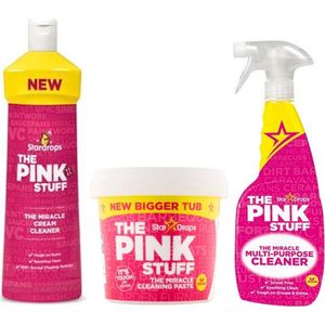 Stardrops 3x The Pink Stuff - Het Wonder reinigingsmiddel - Allesreiniger Spray - Schoonmaakpasta groot 850g - Huishouden