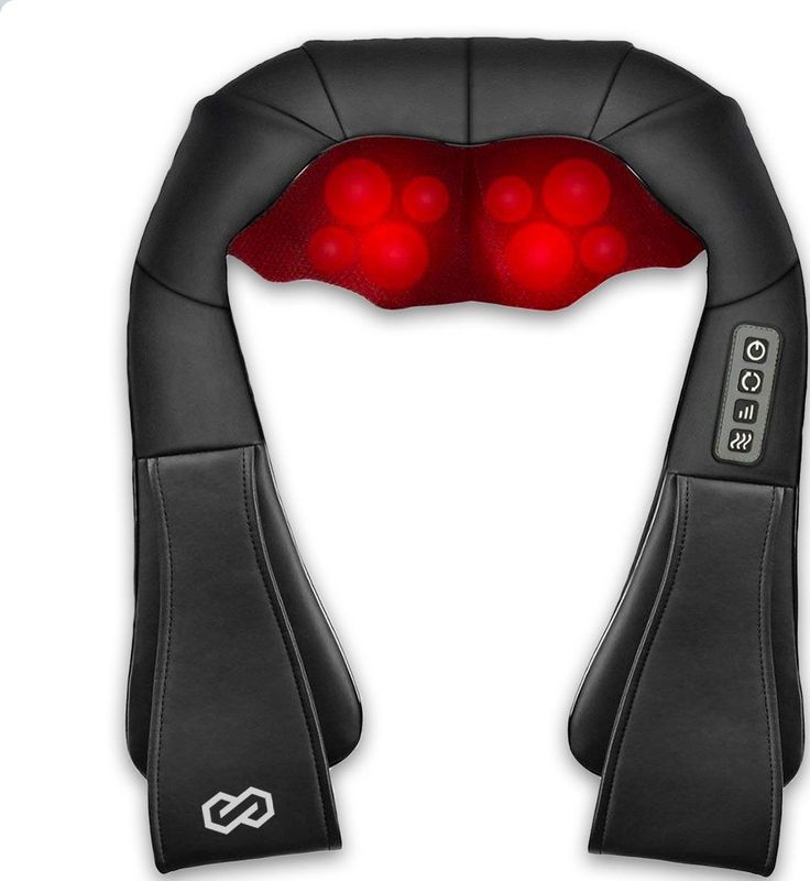 Infinity Goods - Shiatsu Massagekussen - Zwart - Elektrisch Nek en Rug Apparaat - Warmtefunctie met Infrarood - 8 Instelbare Massagekoppen