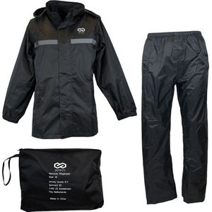 Infinity Goods - Regenpak - Zwart - Waterdicht - Ademend - Reflecterend