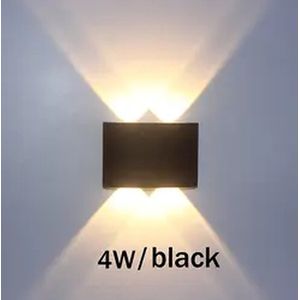 Wandlamp - Voor Buiten en Binnen - 4 Lichtpunten - Industrieel - Zwart - Mooi Strak Design - 1 Stuks