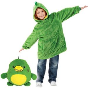 Hoodie Knuffel - Groene Hoodie Deken - Warme Deken met Mouwen - Ultrazachte Fleece Deken met Mouwen - Plaid - Huggle Pets/Snuggie - Knuffel/Kussen/Hoodie - Cadeau voor Kinderen - Kerstkado