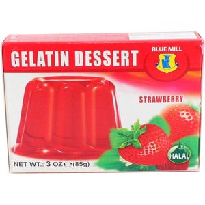 Blue Mill Gelei Aardbei Smaak 3 x 85 Gram (Halal) (jelly)