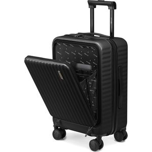Pathsail® Handbagage Koffer 40 L x 55CM - Lichtgewicht Trolley - Incl. TSA slot & Spinner wielen - Handig Voorvak - Zwart