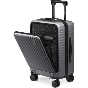 Pathsail® Handbagage Koffer 40 L x 55CM - Lichtgewicht Trolley - Incl. TSA slot & Spinner wielen - Handig Voorvak - Grijs