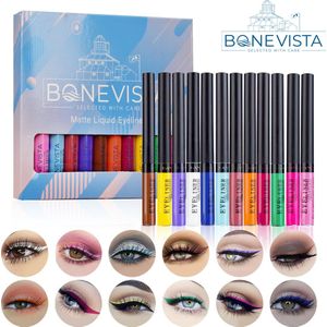 Bone Vista Liquid Eyeliner – 12 Verschillende kleuren - Make Up – Set - Kleur - Cadeau - Kleuren - Waterproof & Langhoudend