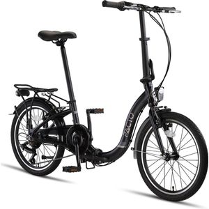 PACTO SIX FOLDING BIKE BLACK 6v VOUWFIETS PLOOIFIETS LAGE INSTAP FIETS ALUMINIUM