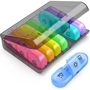 GEASY - Pillendoos 7 Dagen - Zwart - Medicijndoosje met 3 Vakken - Nederlandstalig